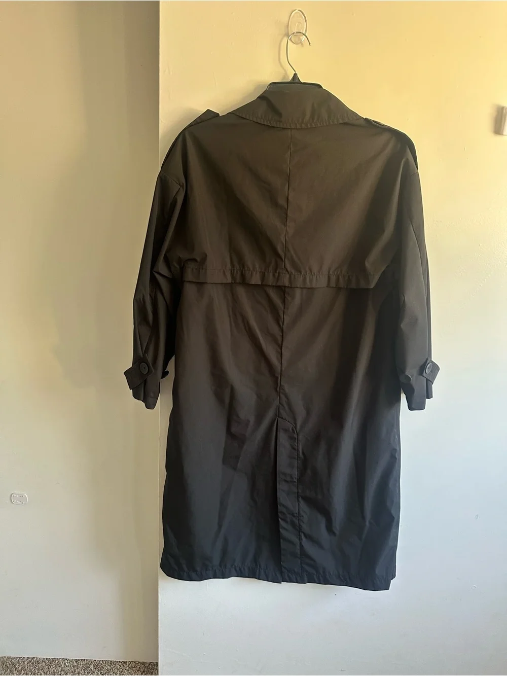 ZARA Black Double-Breasted Trench Coat